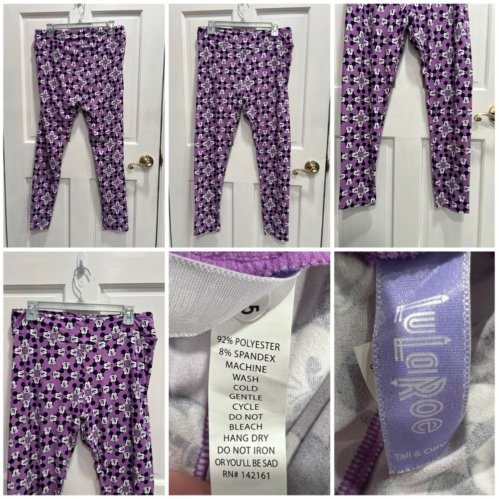 LULAROE Lot Of 3 Disney Super Soft Leggings Mickey Donald TALL & Curvy Pre Loved - Picture 2 of 4